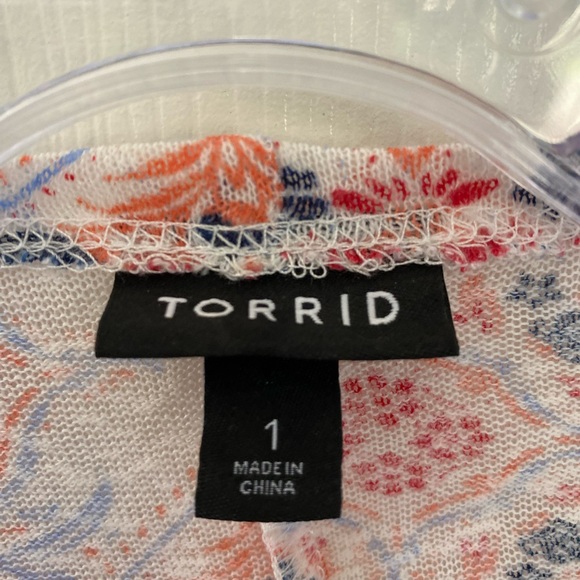 Torrid Multi-Color Floral Print Pattern Short Sleeve Open Front Cardigan… - Picture 5 of 12